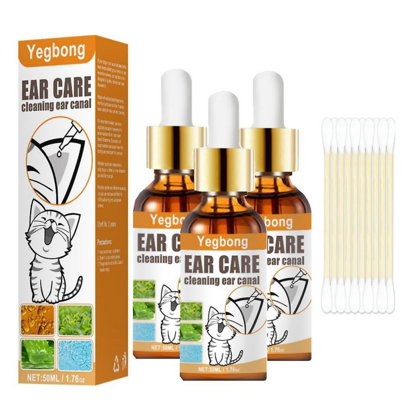 3pcs Nettoyant D’oreille Pour Animaux De Compagnie Vétérinaire Chien Gouttes Pet Chat Oreille Acariens Traitement [...]