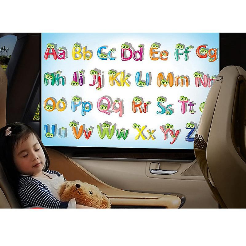 Car Cartoon Magnetic Sun Protector Side Window Sunshade Curtain Adjustable Sunscreen for Baby(Animal Words)
