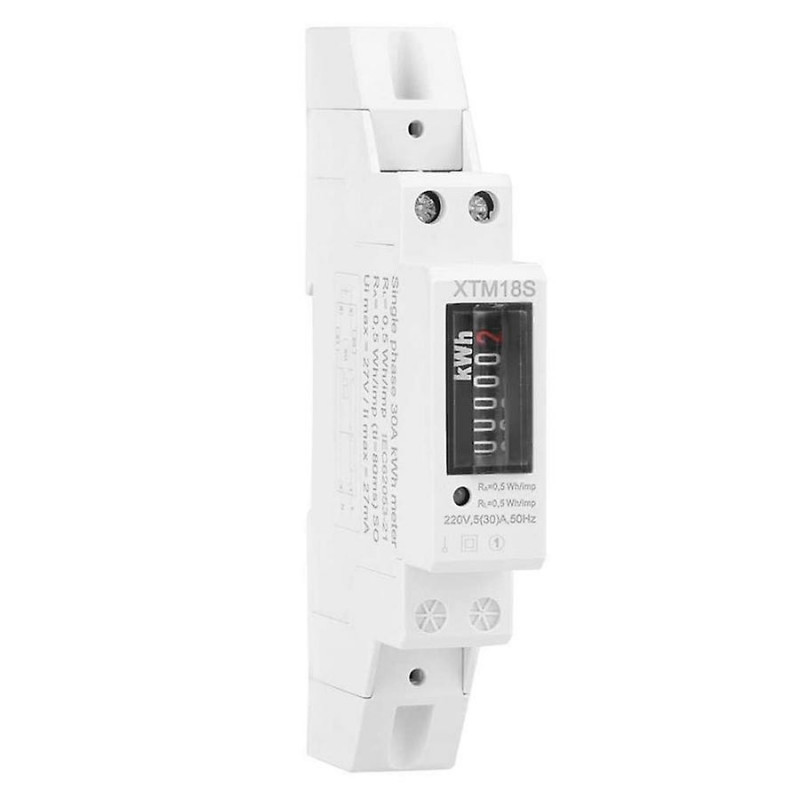 220V 5(30)A Digital LCD Single Phase 1P DIN-Rail Electric Energy Meter Electronic KWh Meter for Home Use