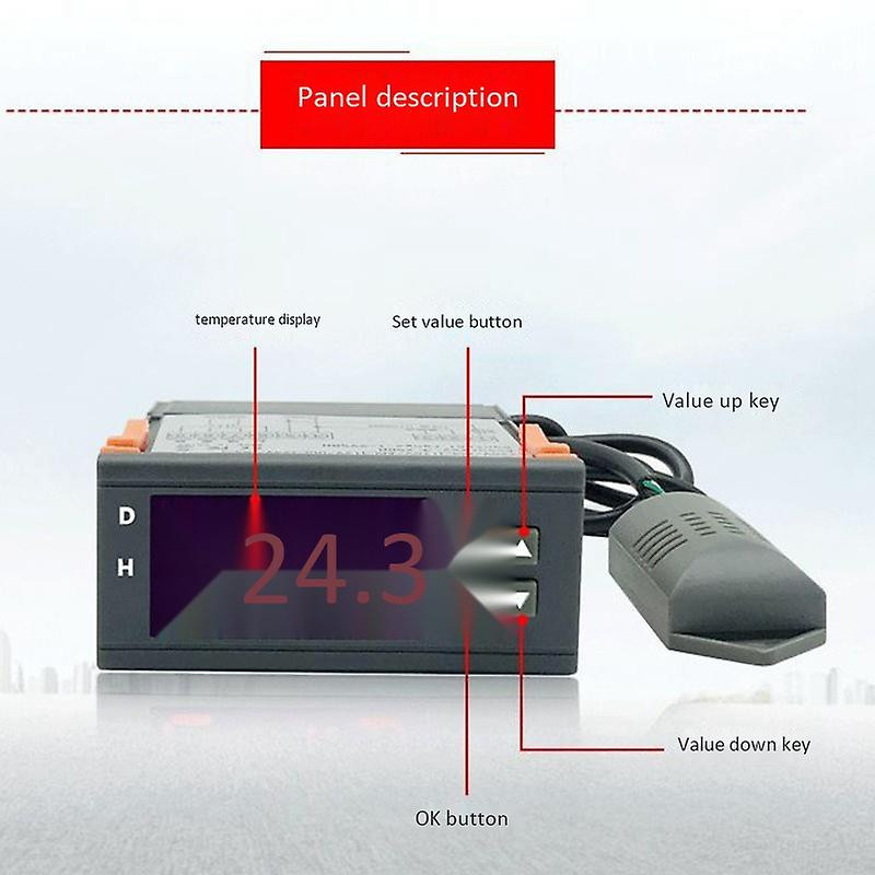 Humidity Controller Digital Hygrometer with LED Display for Humidification or Dehumidification Equipment(220V)