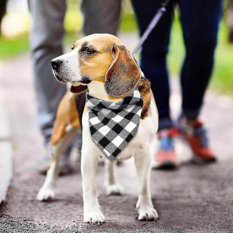 2 Pcs Dog Bandana Noël Classique Plaid Pet Bandana Foulard