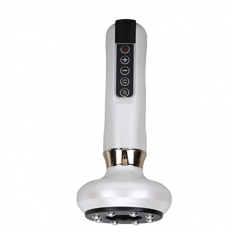 Electric GuaSha Massager 12 Suction Gears Steel Balls Negative Pressure Cupping Meridians Massage Machien White