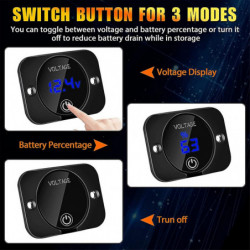 2 Pack LED Digital Voltmeter with Contact Switch,DC 12V 24V Car Voltmeter LED Digital Display Water