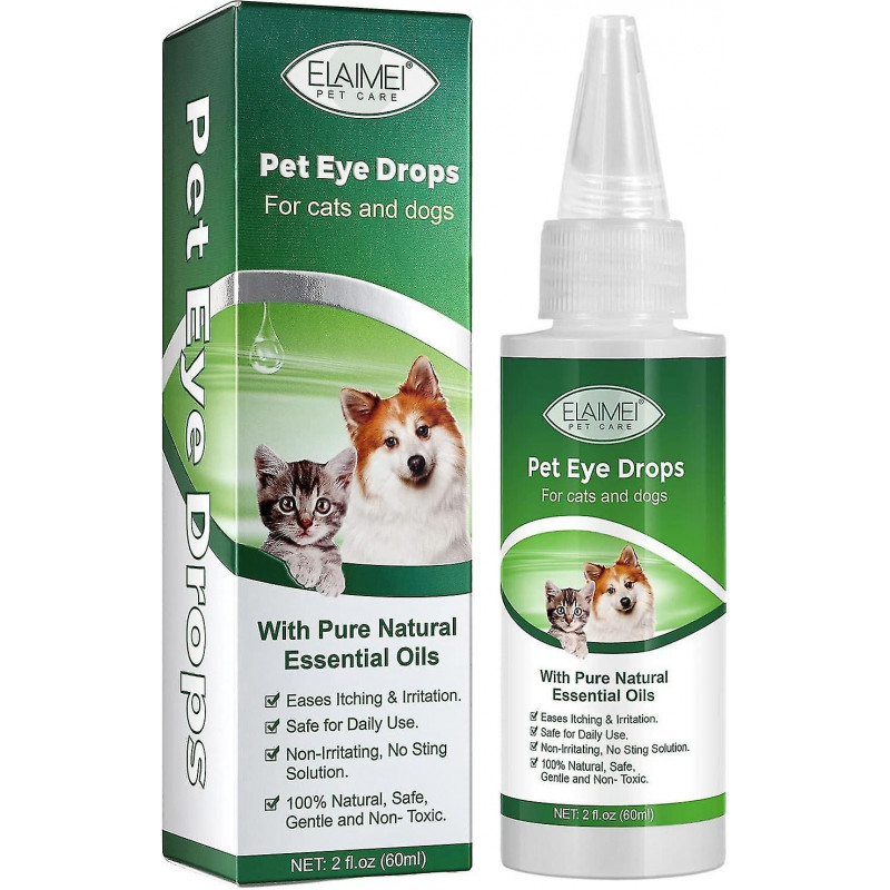 Gouttes ophtalmiques pour animaux de compagnie Lubrifiant nettoyant pour les yeux, enlever les marques de larmes [...]