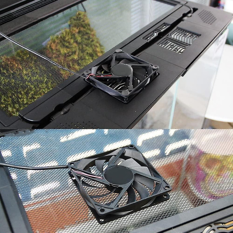 Aquarium Cooling Fan, Fish Tank Heat Dissipation Fan Super Quiet Reptiles Terrarium Fan For Salt & Fresh Water JP