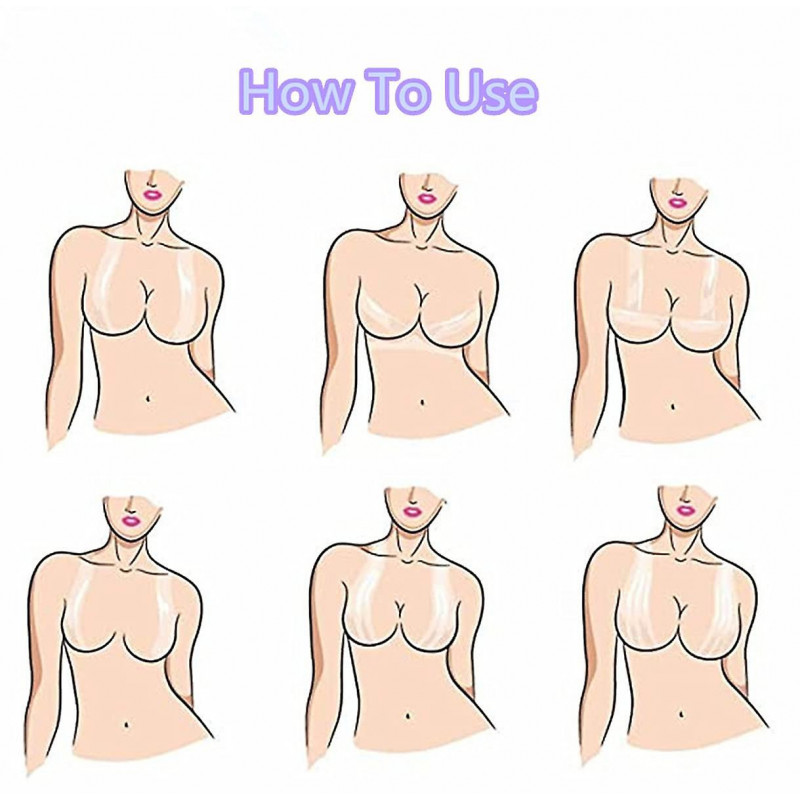 Invisible Breast Lift Tape, Bob Tape Self Adhesive Bra for Chest Push up, Breathable Backless Bra Support Tape