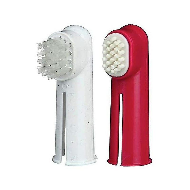 Ensemble de deux brosses à dents pour chiens et chats 6 cm