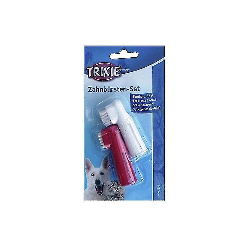 Ensemble de deux brosses à dents pour chiens et chats 6 cm