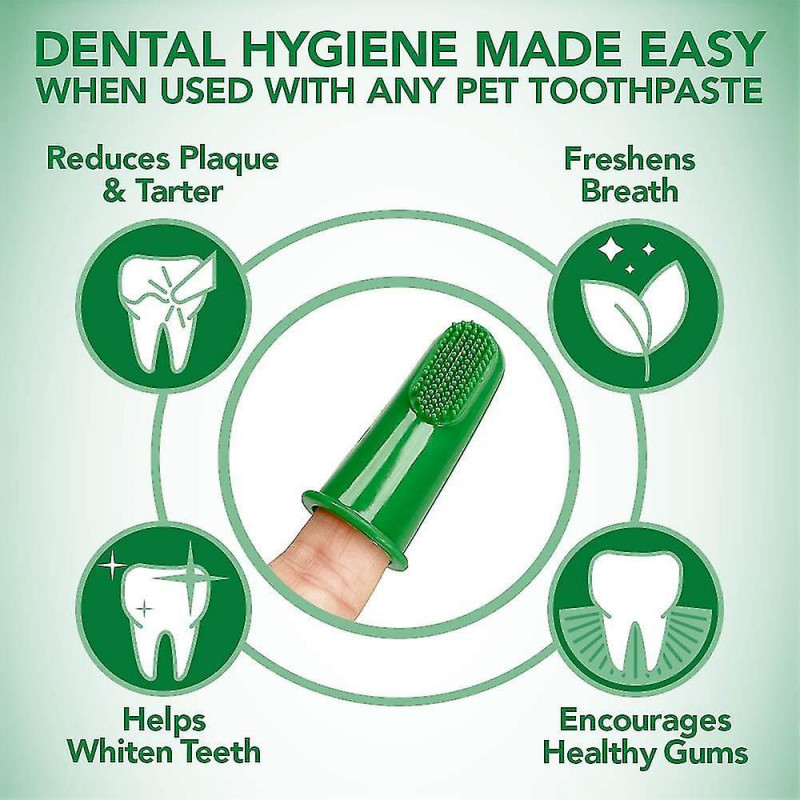 Dog Toothbrush | Easy To Clean Dog Teeth | Perfect For Dogs And Cats | Comes With 10 Soft Finger Brushes Per Pack