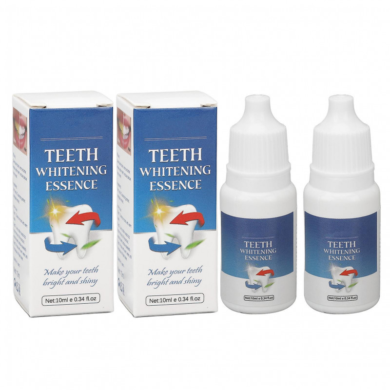 2 sets 2pcs 10ml Whitening Teeth Oral Serum Removes Plaque Stains Hypoallergenic Temporary Teeth Whitening Liquid