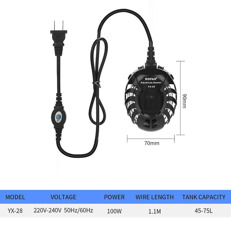Tige chauffante d’aquarium de thermostat automatique tige chauffante antidéflagrante de tortue ronde miniature [...]