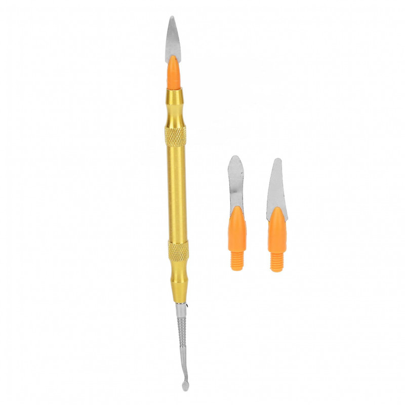 2 sets Dental Bone File Stainless Steel Portable Double Headed Tooth Filler With 2pcs Replaceable Heads