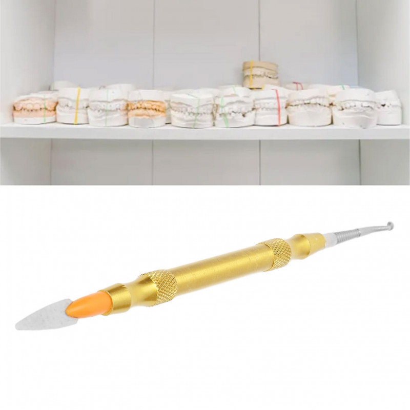 2 sets Dental Bone File Stainless Steel Portable Double Headed Tooth Filler With 2pcs Replaceable Heads