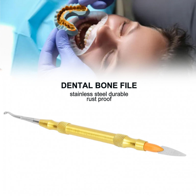 2 sets Dental Bone File Stainless Steel Portable Double Headed Tooth Filler With 2pcs Replaceable Heads