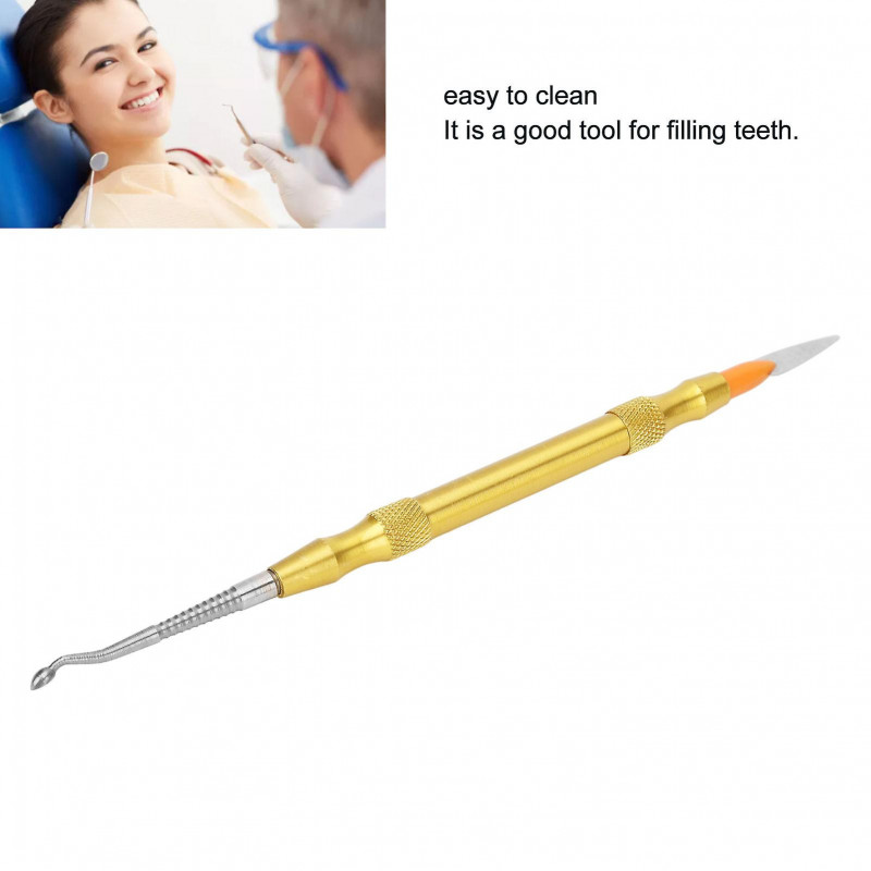 2 sets Dental Bone File Stainless Steel Portable Double Headed Tooth Filler With 2pcs Replaceable Heads