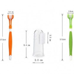 Dog Tooth Cleaner, Pet Toothbrush, 2 Pieces Triple Ko Toothbrush With 8 Pieces Soft Finger Toothbrush Silica Gel, [...]