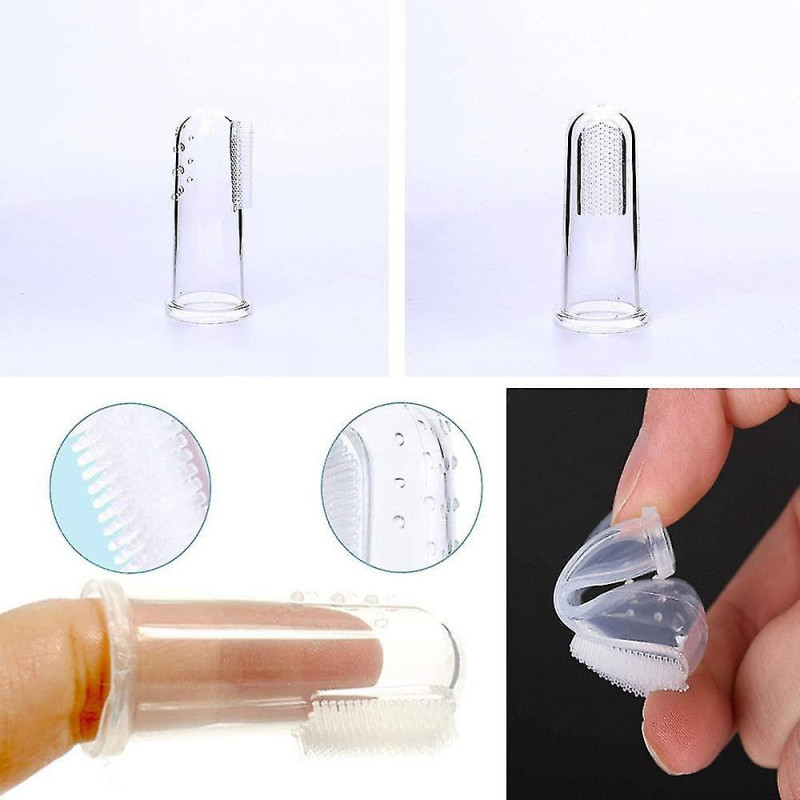 Dog Tooth Cleaner, Pet Toothbrush, 2 Pieces Triple Ko Toothbrush With 8 Pieces Soft Finger Toothbrush Silica Gel, [...]