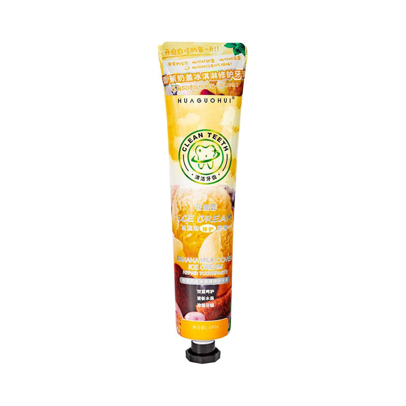 Banana Milk Cap Ice Cream Toothpaste For Gingival Care And Fresh Breath 180g Brightening Toothpaste
