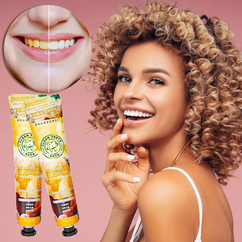 Banana Milk Cap Ice Cream Toothpaste For Gingival Care And Fresh Breath 180g Brightening Toothpaste