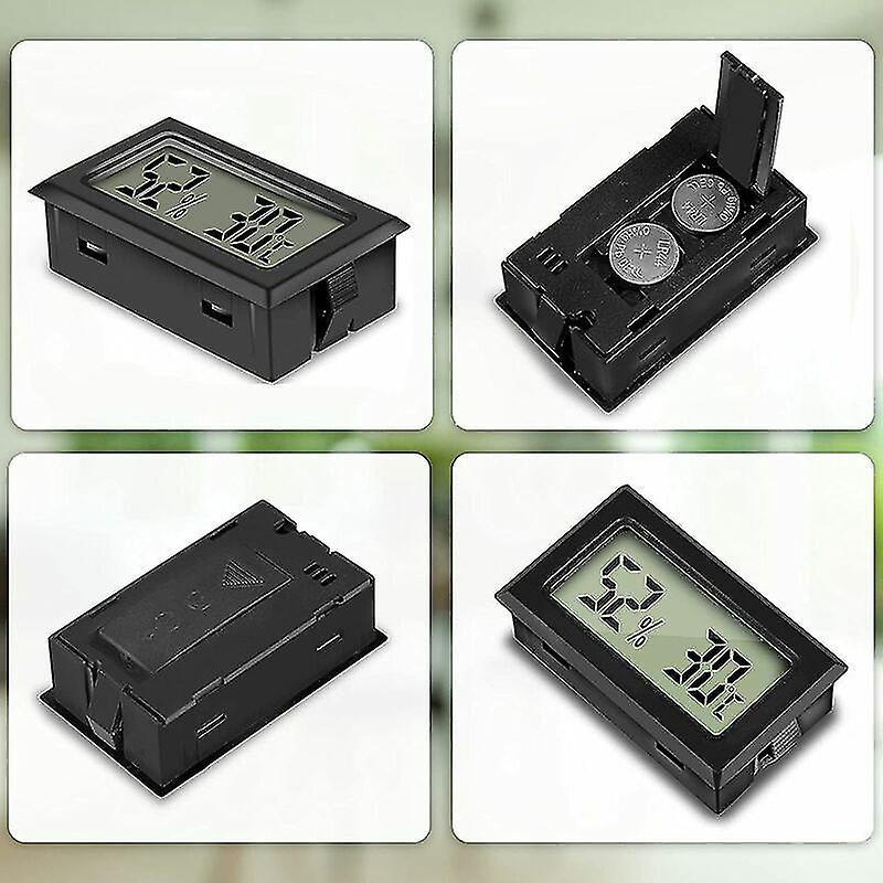 (wireless Celsius Black 3pcs) Built-in Crawling Animal Breeding Box Thermohygrometer