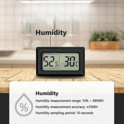 (wireless Celsius Black 3pcs) Built-in Crawling Animal Breeding Box Thermohygrometer