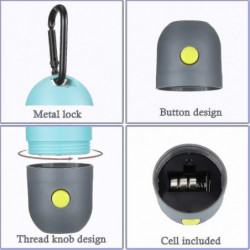 2 Pieces Dog Poop Waste Bag Holder Dispenser With Led Flashlight-mxbc