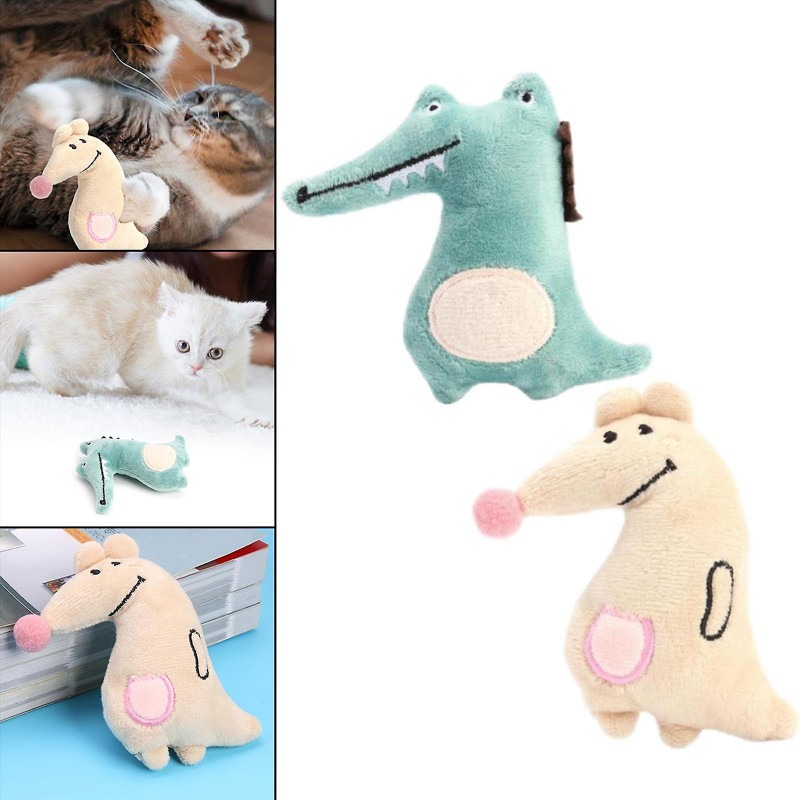 2 Pieces Catnip Toys Animal Doll Cat Kitten Kitty Chew Supplies For Biting