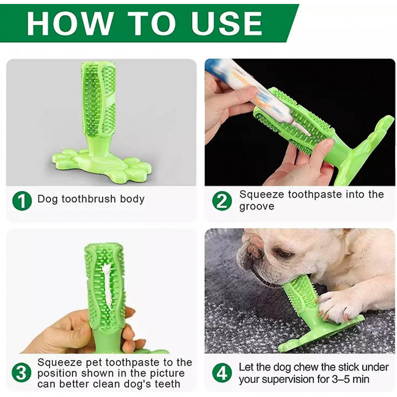 Jouet à mâcher pour chien, brosse à dents à mâcher pour chien Bâton de dents Jouets de nettoyage, brosse à dents [...]