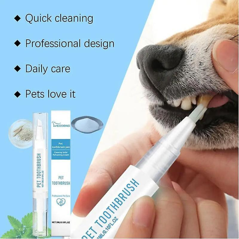 Pet Teeth Cleaning Toothbrush Pen Dental Beauty Tools Set Cat Dog Tartar Bad Breath Remover