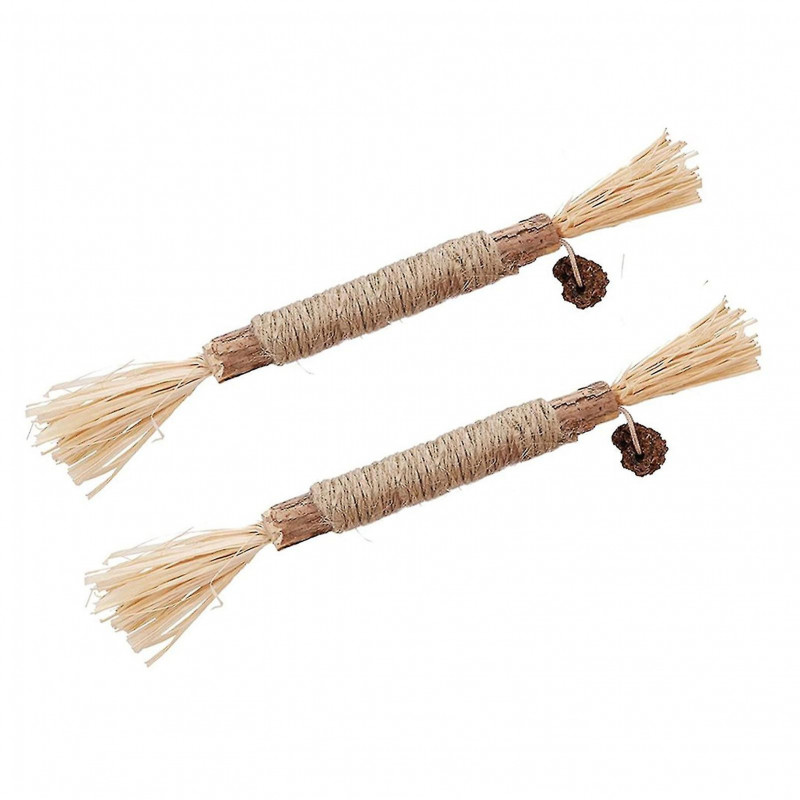2pcs Chew Sticks Natural Silvervine Teeth Cleaning Dental Funny Kitten Chumian