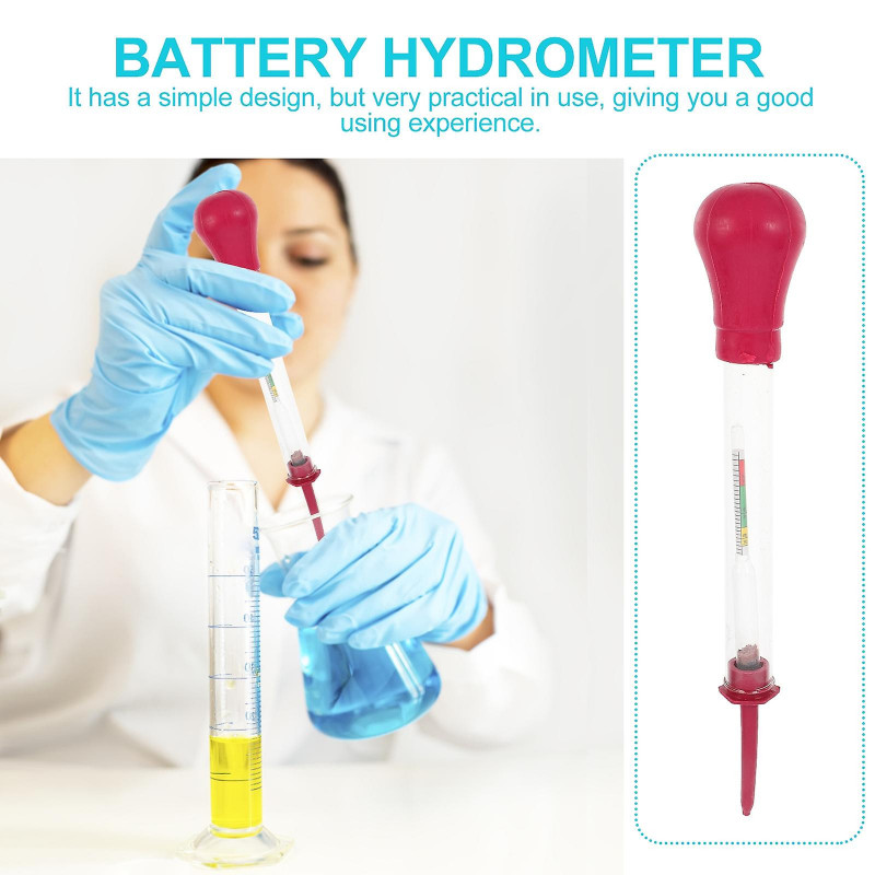 2pcs Suction Type Battery Electrolytic Hydrometer Electro-hydraulic Density Meter