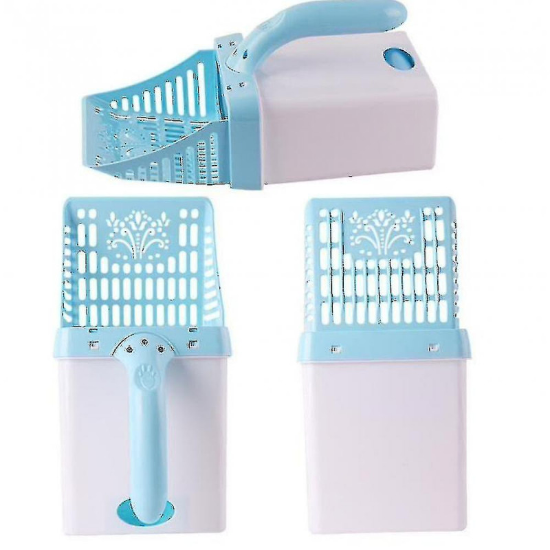 Integrated Plastic Cat Litter Spoon Cleaning Kit, 1, Blue