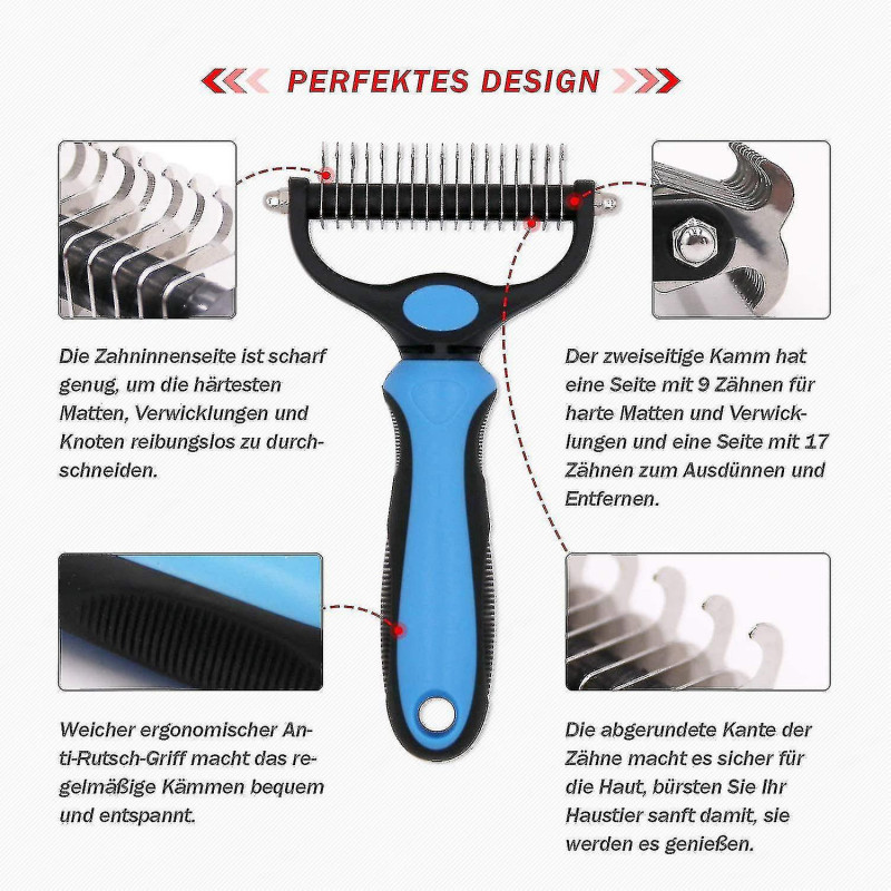 Unterfellbrste Entfilzungsstriegel Fr Hunde Und Katzen Mit Mittel- Bis Langhaar - Unterwollbrste Geg