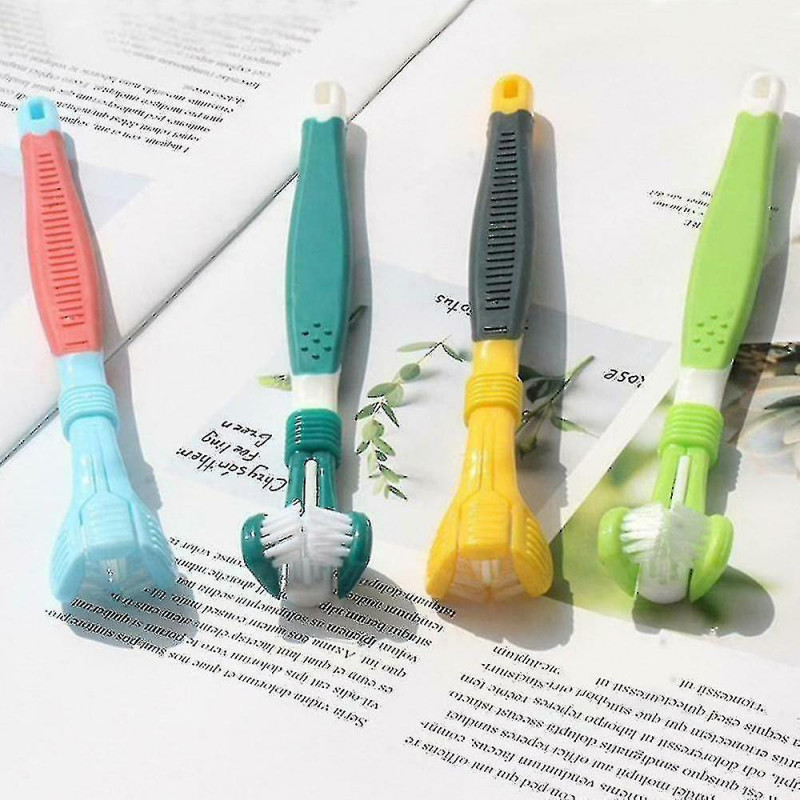 Three Sided Dog Toothbrush Reduce Tartar / Pet Cat Teeth Cleaning Oral Care
