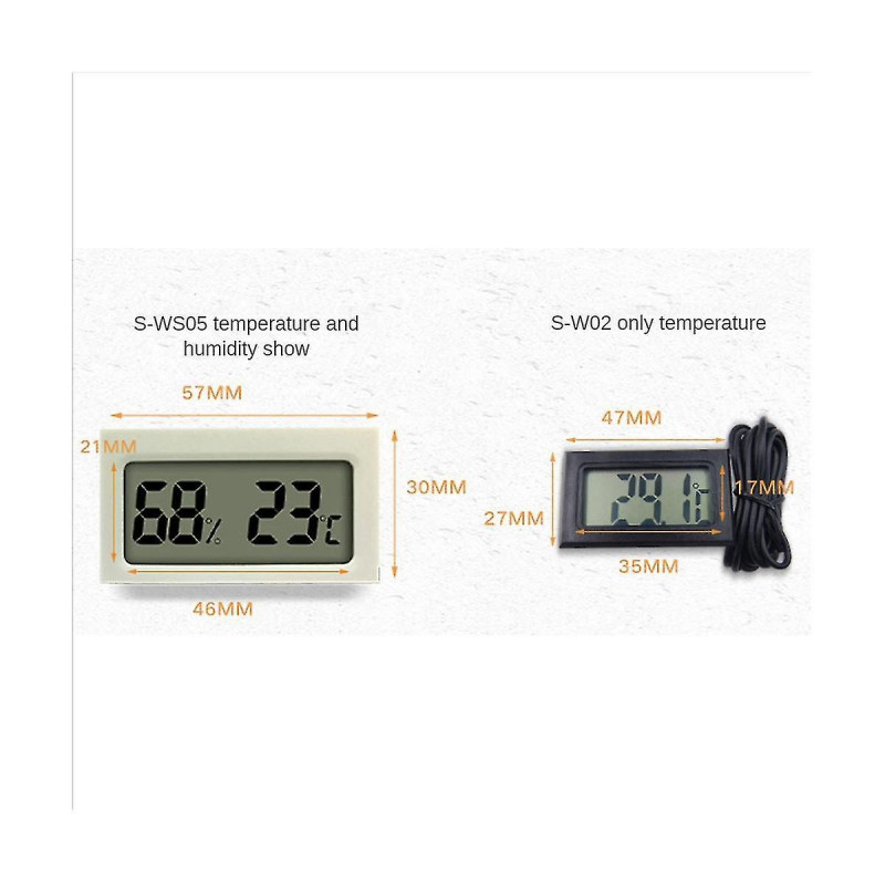 4pcs Vehicle Reptile Thermometer S-ws05 Mini Electronic -hygrometer For Fish Tank / Black