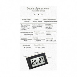 4pcs Vehicle Reptile Thermometer S-ws05 Mini Electronic -hygrometer For Fish Tank / Black