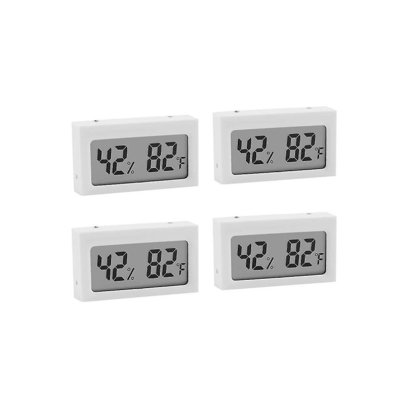 4pcs Vehicle Reptile Thermometer S-ws05 Mini Electronic -hygrometer For Fish Tank / White