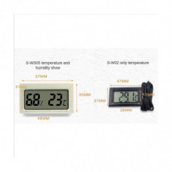 4pcs Vehicle Reptile Thermometer S-ws05 Mini Electronic -hygrometer For Fish Tank / White
