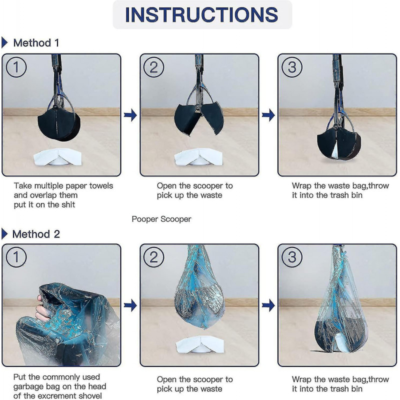 Long Handle Pet Pooper Scooper Chien Chat Ramasseur de déchets