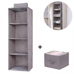 3 Shelves Hanging Closet Organizer With 1 Underwear/socks Drawer Divider Space Saver Foldable Cloth Storage Hanging Bag 3 Shelves Hanging Closet Organizer With 1 Underwear/socks Drawer Divider Space Saver Foldable Cloth Storage Hanging Bag