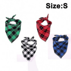 4pcs Plaid Dog Bandanas, triangle écharpe réversible pour animaux de compagnie pour garçon et fille