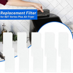 10Pcs Fryer Filters Heat Resistance 500 Degree Celsius Lightweight Easy to Install Convenient Soft