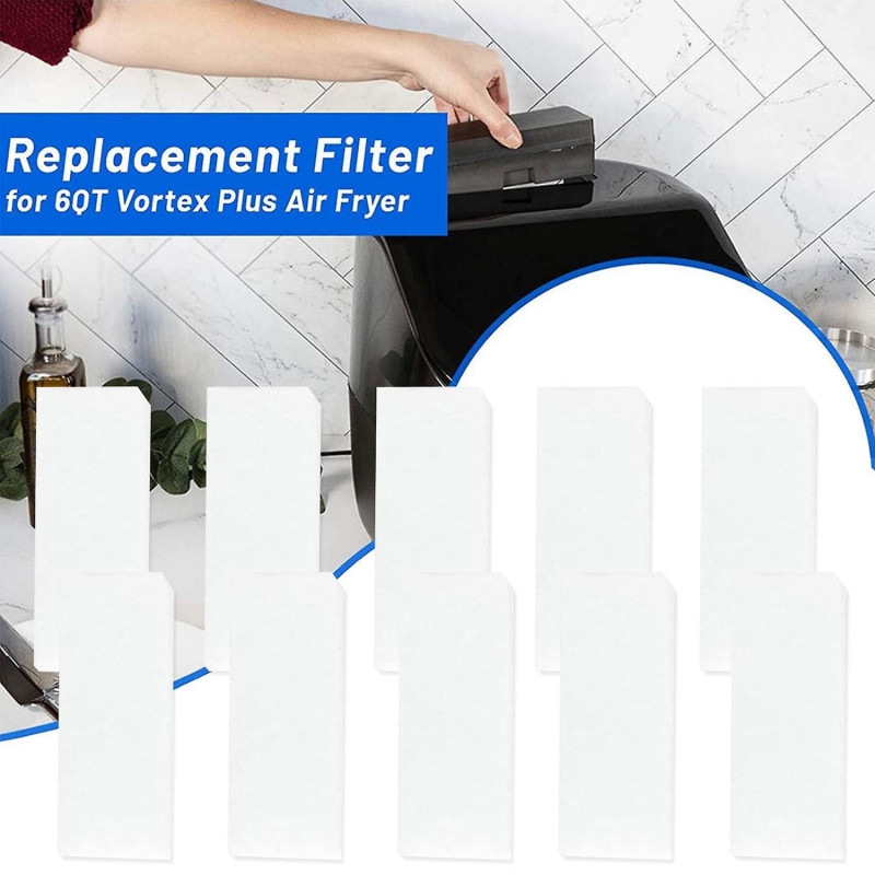 10Pcs Fryer Filters Heat Resistance 500 Degree Celsius Lightweight Easy to Install Convenient Soft
