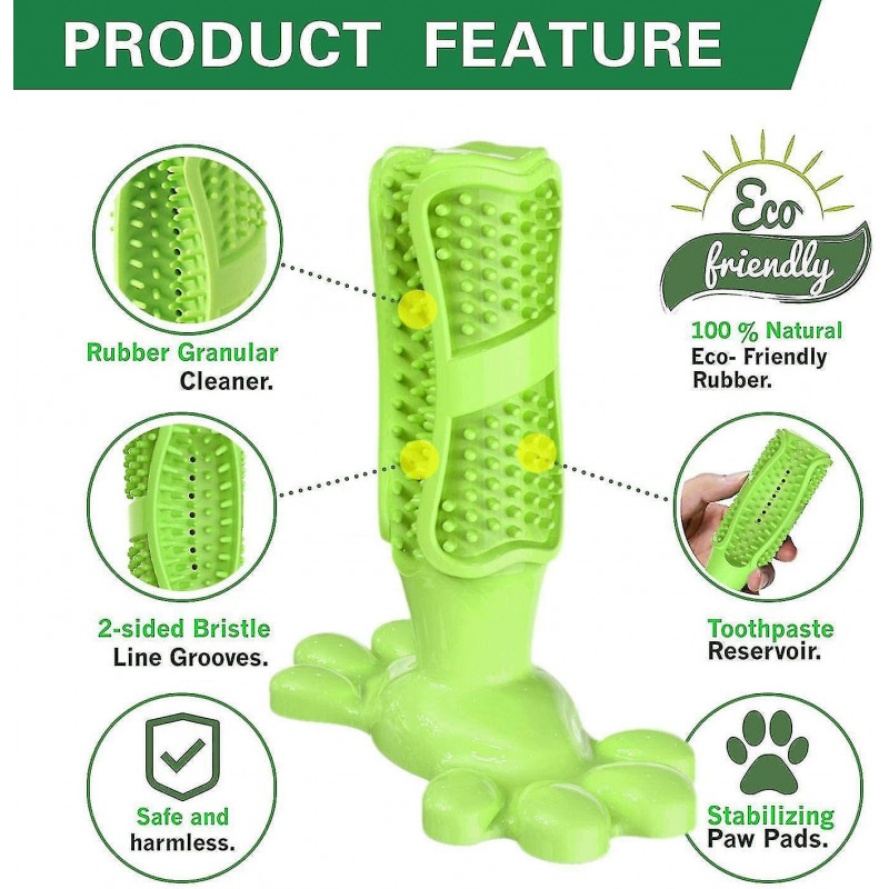 Dog Toothbrush Made Of Natural Rubber, Chew Toy For Teeth Cleaning, Dental Care, Puppy Training (shikai)