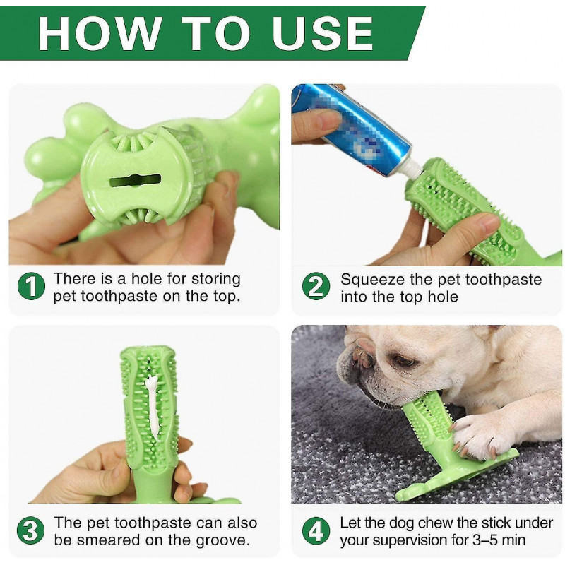 Dog Toothbrush Made Of Natural Rubber, Chew Toy For Teeth Cleaning, Dental Care, Puppy Training (shikai)