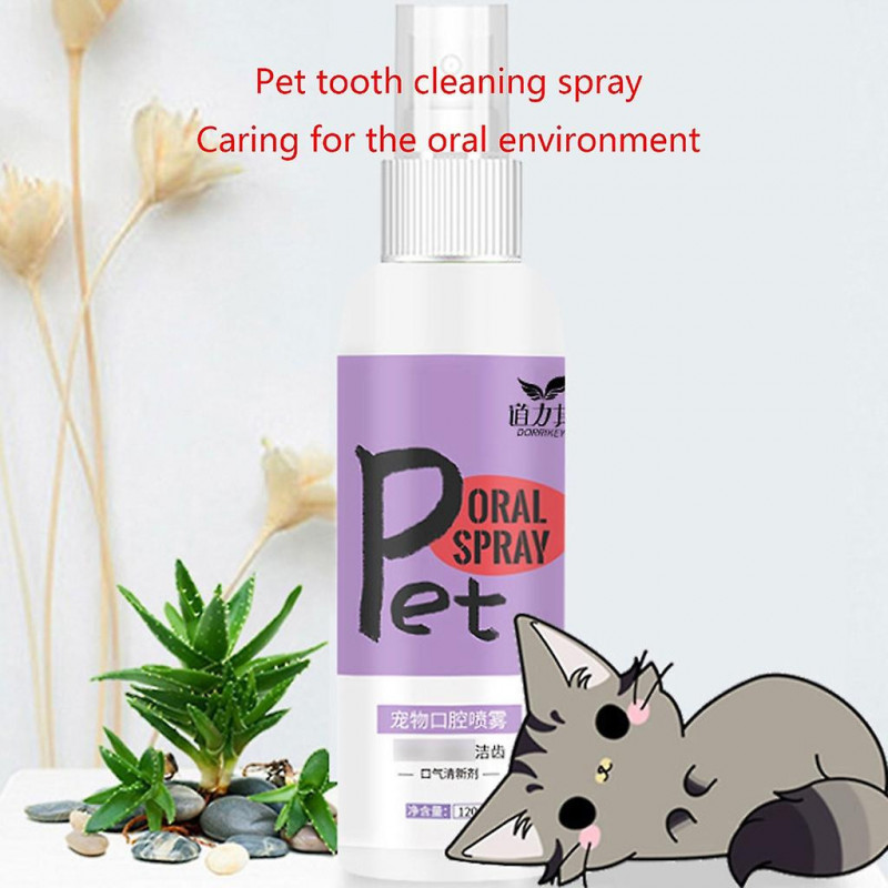 Cats Teeth Cleanser Bad Breath Plaques Tartar Reducer Dogs Dental Health Spray