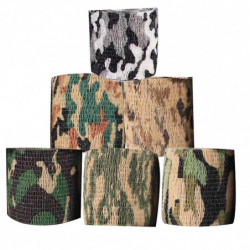 Kaesi6pcs Self-adhesive Outdoor Stretch Camo Camouflage Tape Bandage Hunt Rifle Wrap