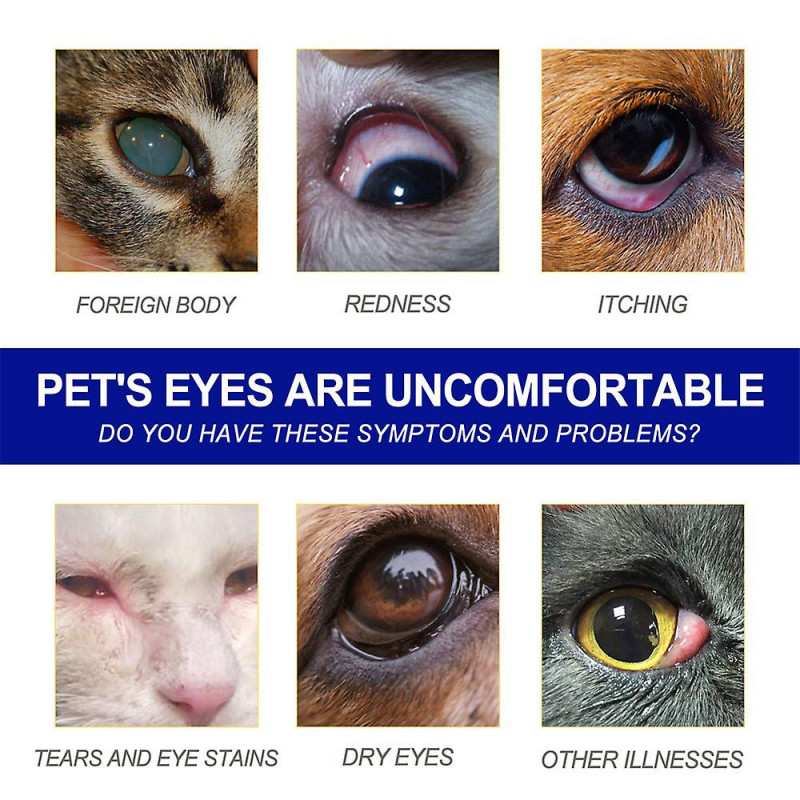 Pet Eye Drops For Cats And Dogs Eye Care Dry Red Eyes Mites Odor Removal Eye
