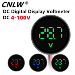 Dc 4-100v Led Digital Display Round Two-wire Voltmeter Dc Digital Car Voltage Current Meter Volt Detector Tester [...]