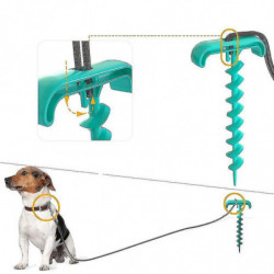 Attaches pour laisse de chien avec boule de chien Mâcher jouet ancrage au sol en acier inoxydable avec laisse [...]